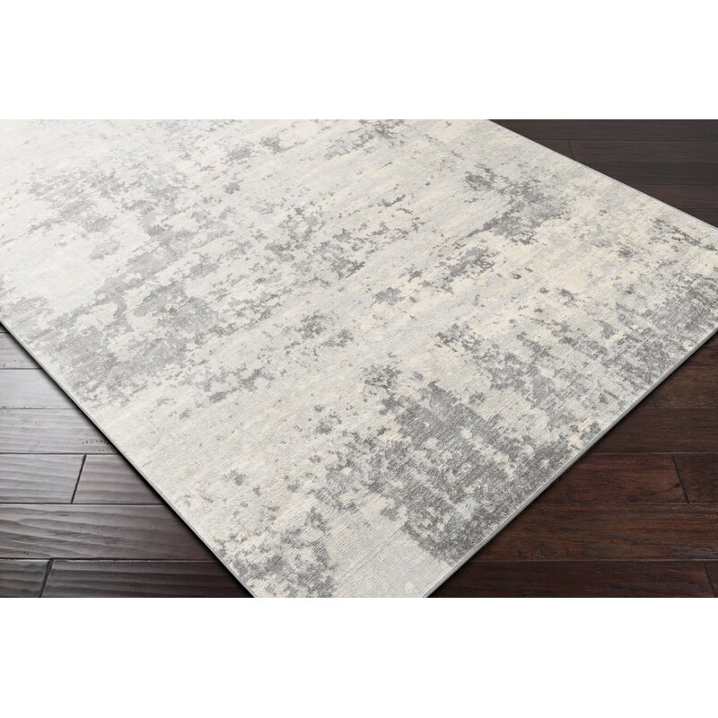 Rectangle 6'7" x 9'6" Manzanares Abstract Beige/Gray/Blue Area Rug - Image 3
