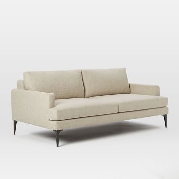 Andes 2.5 Seater Sofa, Basket Slub, Feather Gray, Dark Pewter - Image 5