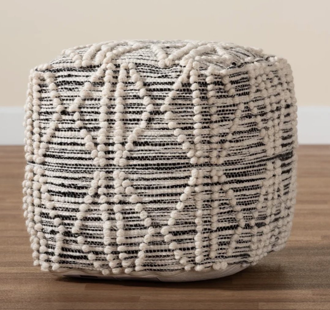 Gamboa 15.7'' Wide Square Geometric Pouf Ottoman - Image 1