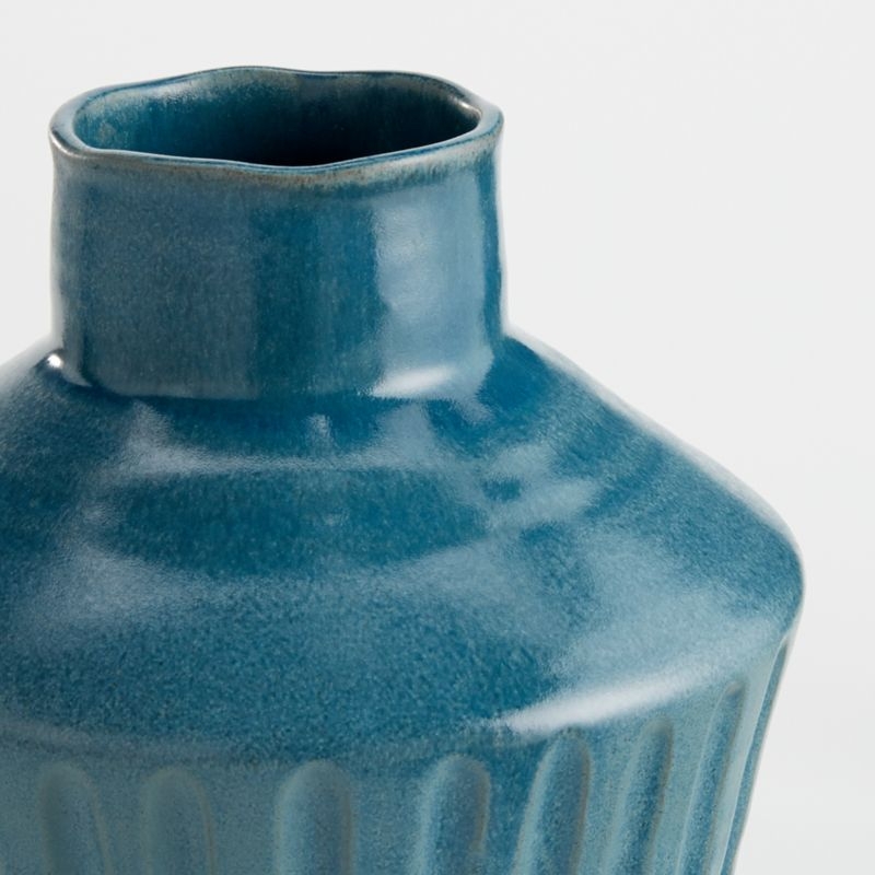 Izma Angled Dark Teal Vase - Image 5