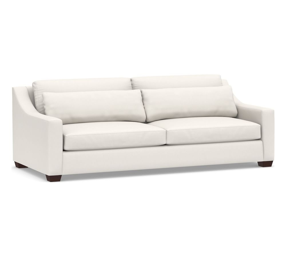 York Slope Arm Upholstered Deep Seat Grand Sofa 95" 2-Seater, Down Blend Wrapped Cushions, Performance Everydaylinen(TM) Ivory - Image 0