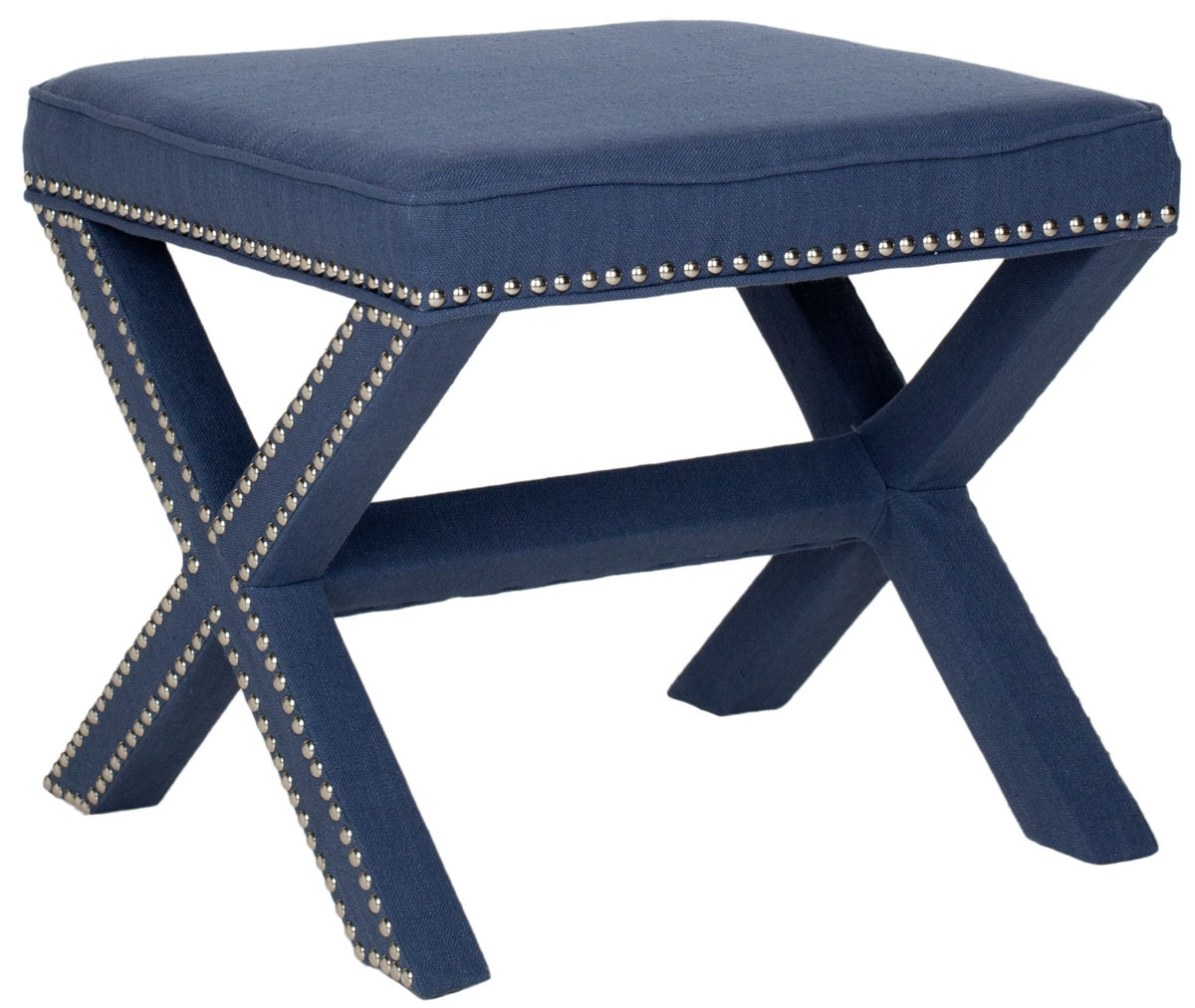 Palmer Ottoman - Navy - Safavieh - Image 1