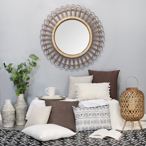 Assia Rattan Eclectic Accent Mirror - Image 1