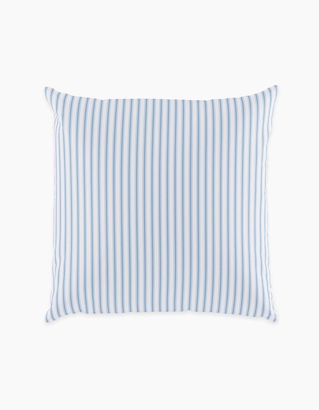 Outdoor 20" Throw Pillow, Cornflower Classic Ticking Stripe, 20" x 20" - Image 0