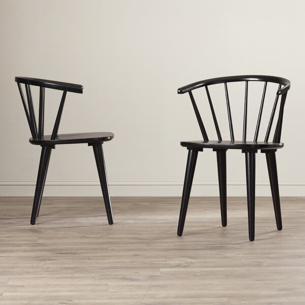 Ginny Solid Wood Dining Chair in Black (Set of 2) - Image 5