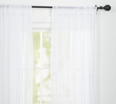 Classic Voile Sheer Pole Pocket Curtain, 50 x 108", Classic Ivory - Image 3