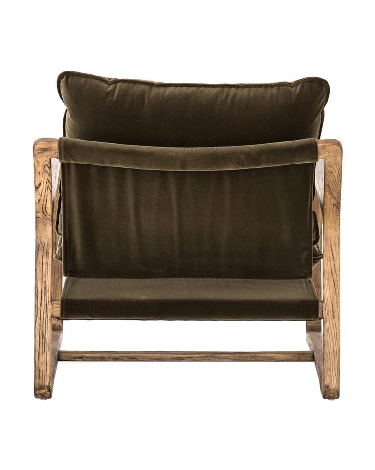 Ura Chair, Olive Green & Distressed Oak - Image 4