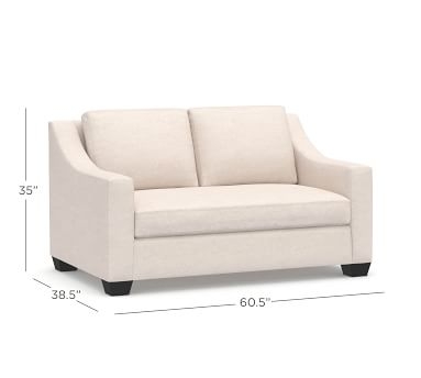 York Slope Arm Upholstered Grand Sofa 95.5" with Bench Cushion, Down Blend Wrapped Cushions, Chenille Basketweave Oatmeal - Image 6