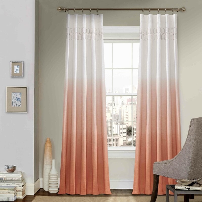 Higbee 100% Cotton Ombre Sheer Rod Pocket Single Curtain Panel - Image 0