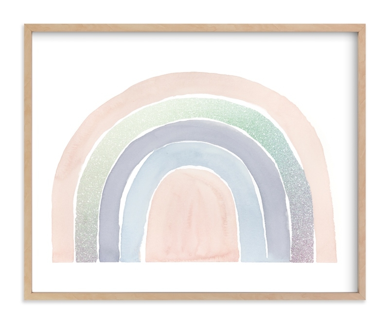 pastel rainbow - natural wood frame - 16"x20" - Image 0