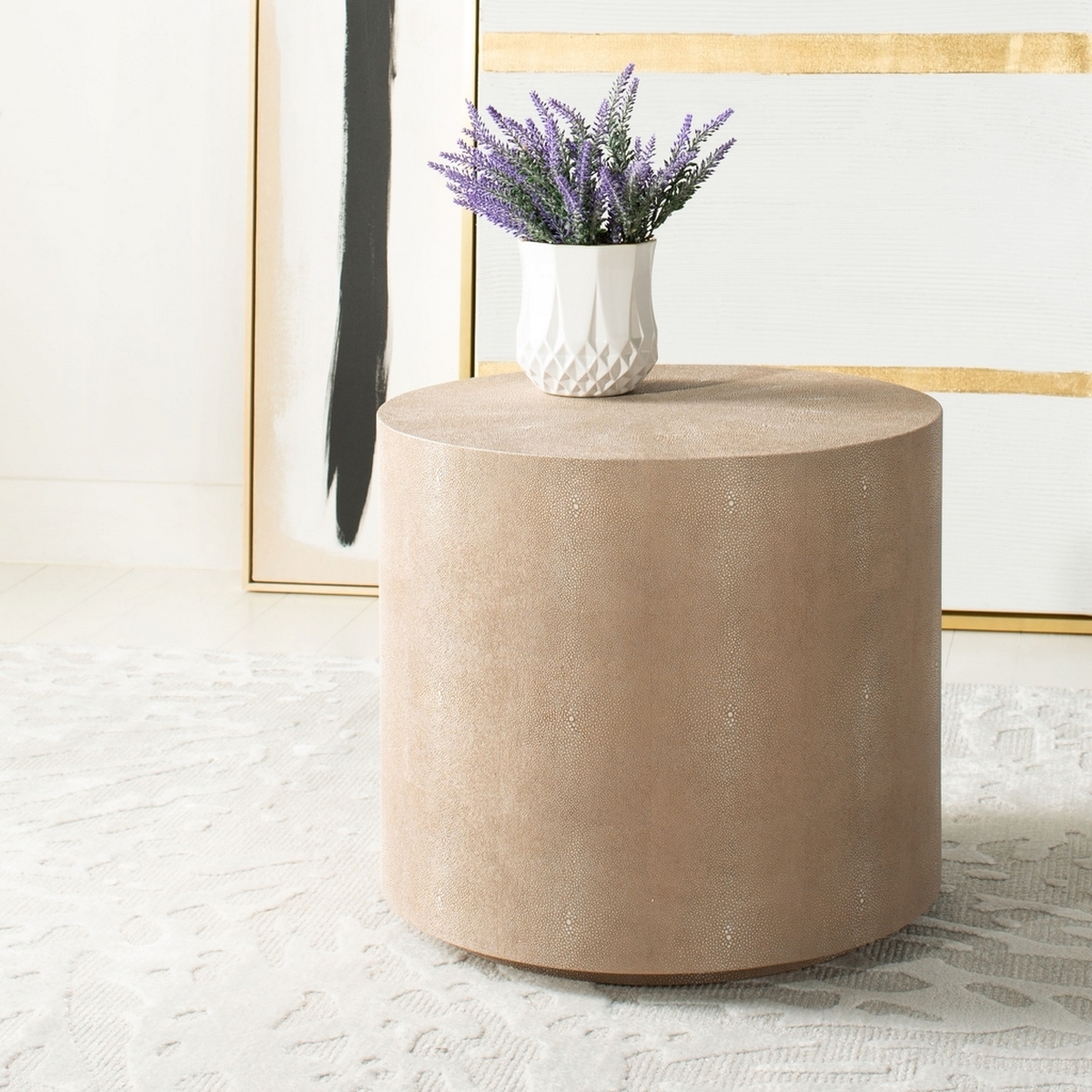 Diesel Faux Shagreen End Table - Natural - Safavieh - Image 1