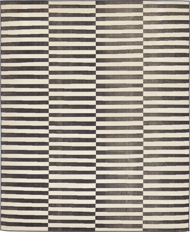 Kyree Striped Ivory/Black Area Rug - Image 0
