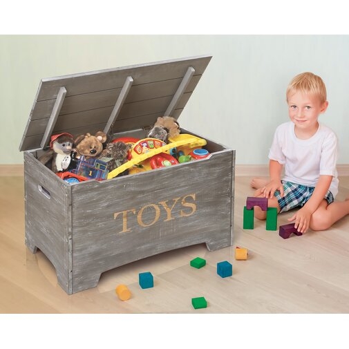 Braylon Solid Wood Rustic Toy Box - Image 1