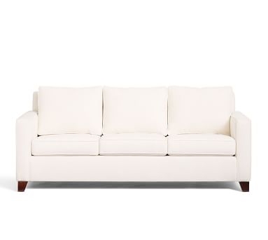 Cameron Square Arm Upholstered Grand Sofa 96" 3-Seater, Polyester Wrapped Cushions, Performance Twill Warm White - Image 2