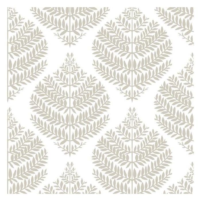 Hygge Fern Damask Peel and Stick Wallpaper, Taupe - Image 1