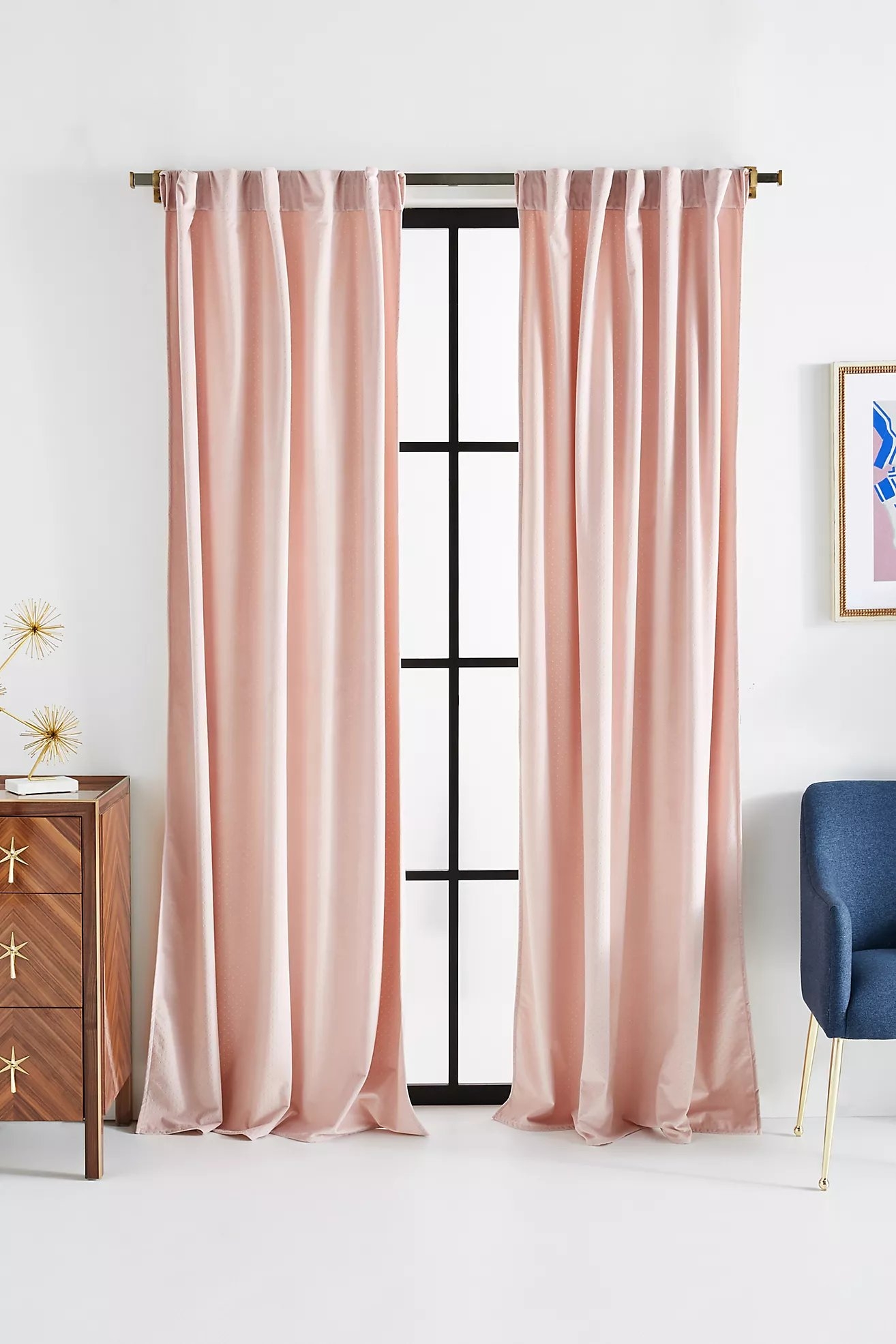 Velvet Louise Curtain By Anthropologie in Yellow Size 50" X 96" - Image 0