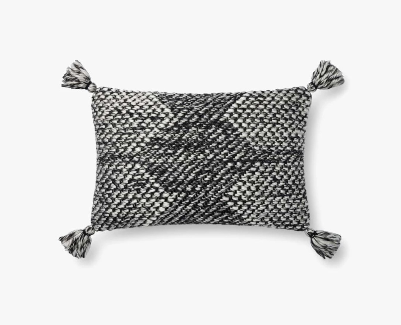 P1143 MH Magnolia Home By Joanna Gaines Black / Ivory Pillow - 13"x21" Poly-Filled - Image 0