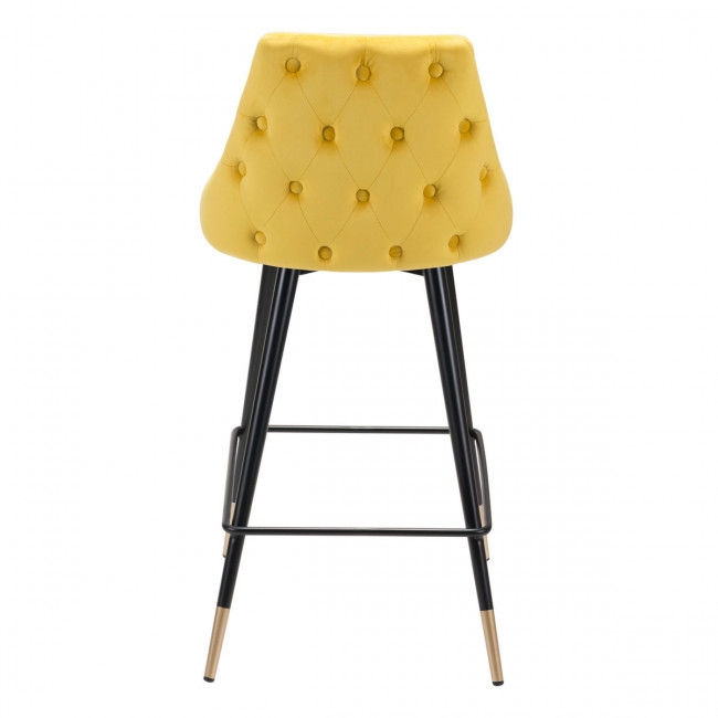 Piccolo Counter Chair Yellow Velvet - Image 2