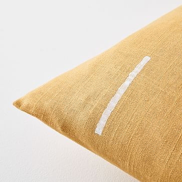 Flax + Symbol Pillow Cover, Mustard Lines - Image 2