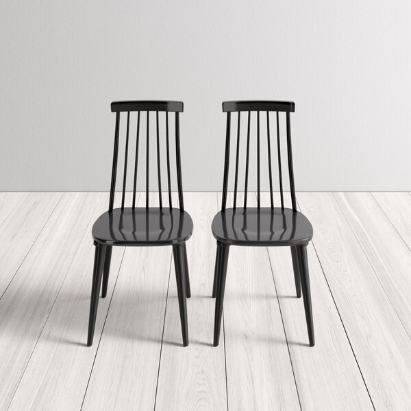 Teo Solid Wood Dining Chair in Black (Set of 2) - Image 1