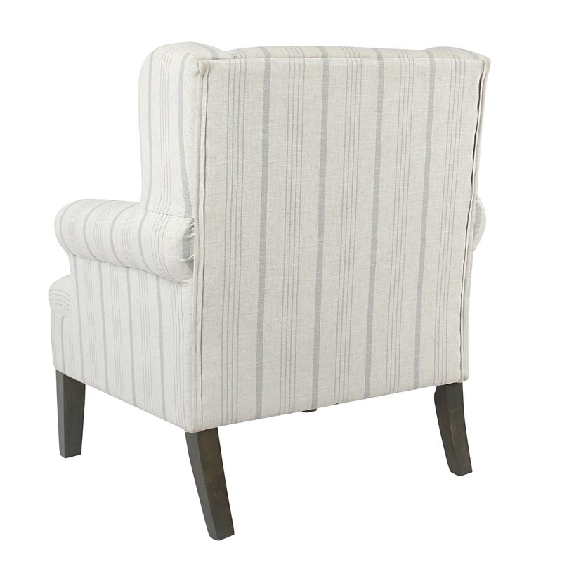London Rolled Wingback Chair, Dove Gray - Image 4