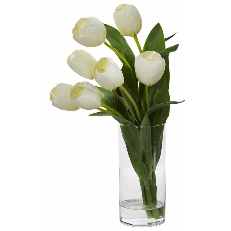 Tulip Floral Arrangement in Cylinder Vase - Image 0
