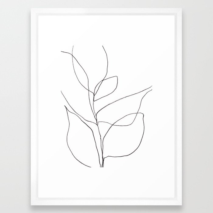 Minimalist Line Art Plant, - Image 0
