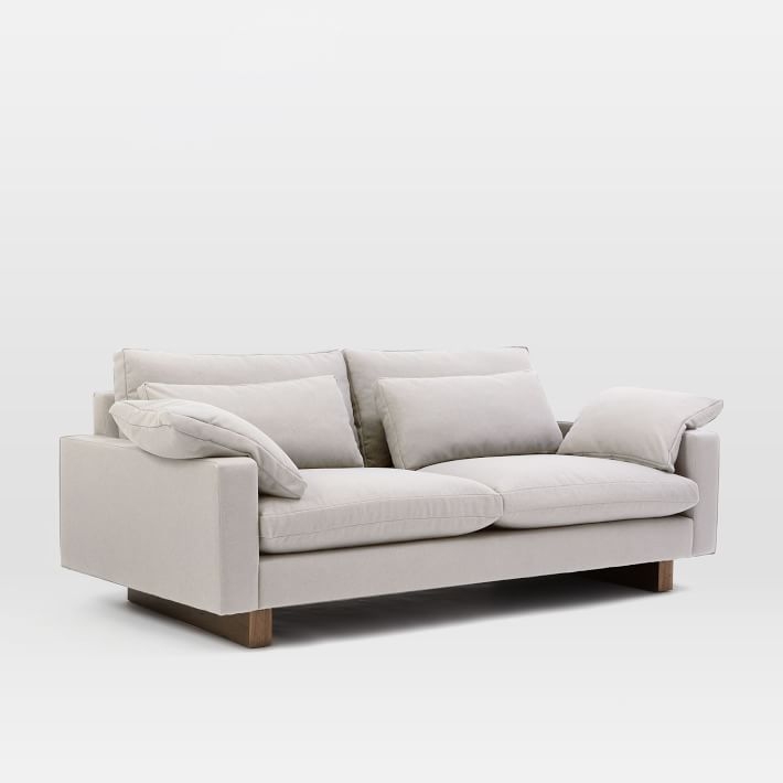 Harmony Sofa Walnut Leg, 82" Length, Standard 41"Depth, Eco Weave Upholstery - Image 0