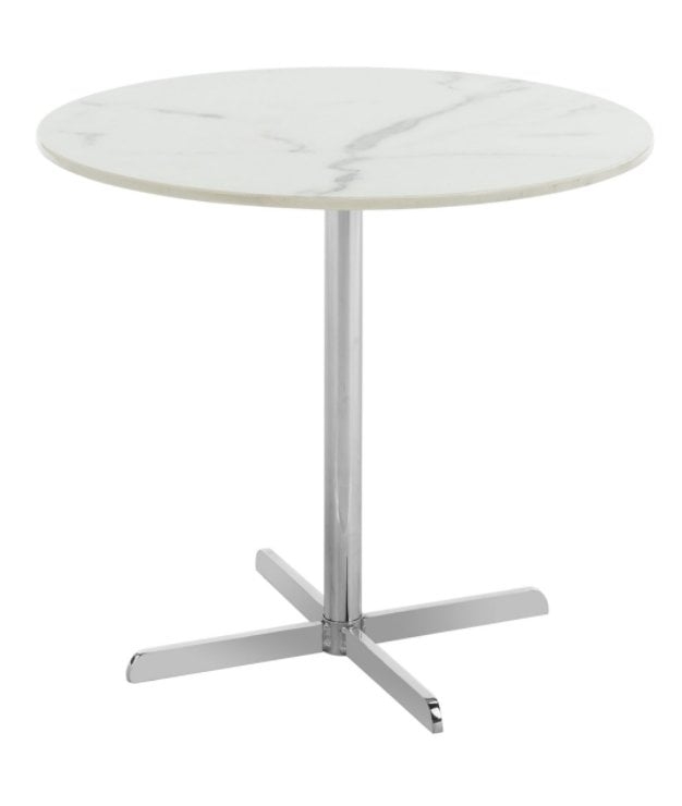 Winnie Round Side Table - White/Chrome - Arlo Home - Image 0