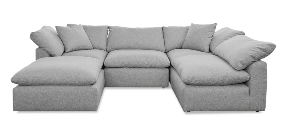 Gray Bryant Mid Century Modern U-Sofa Bumper Sectional (5 piece) - Milo Dove - Image 0