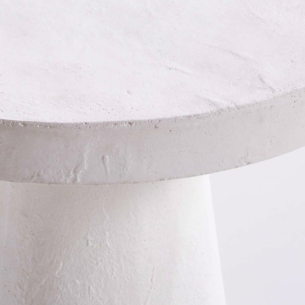 Willy White Plaster Round Pedestal Side Table by Leanne Ford - Image 1