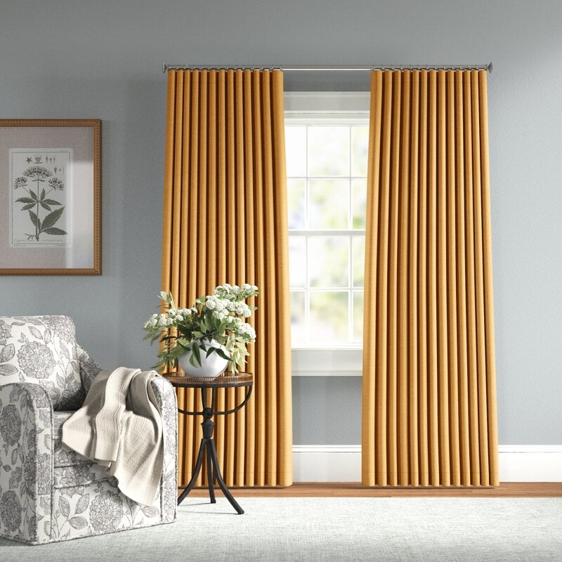 Room Darkening Faux Linen Curtains for Bedroom - Living Room Window Curtain Single Panel - Image 0