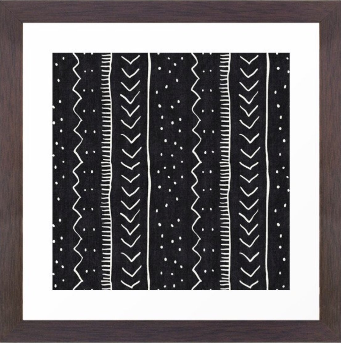 Moroccan Stripe in Black and White Framed Art Print - Image 0