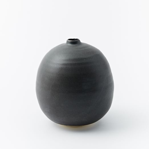 Judy Jackson Stoneware Vase - Tall, Oval And Round - 7"H - Image 0
