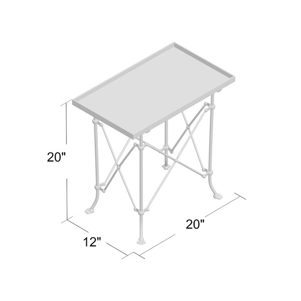 20" Metal Rectangle Accent Table - Image 2