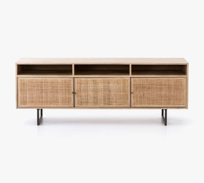 Dolores Cane Media Console, Natural - Image 0