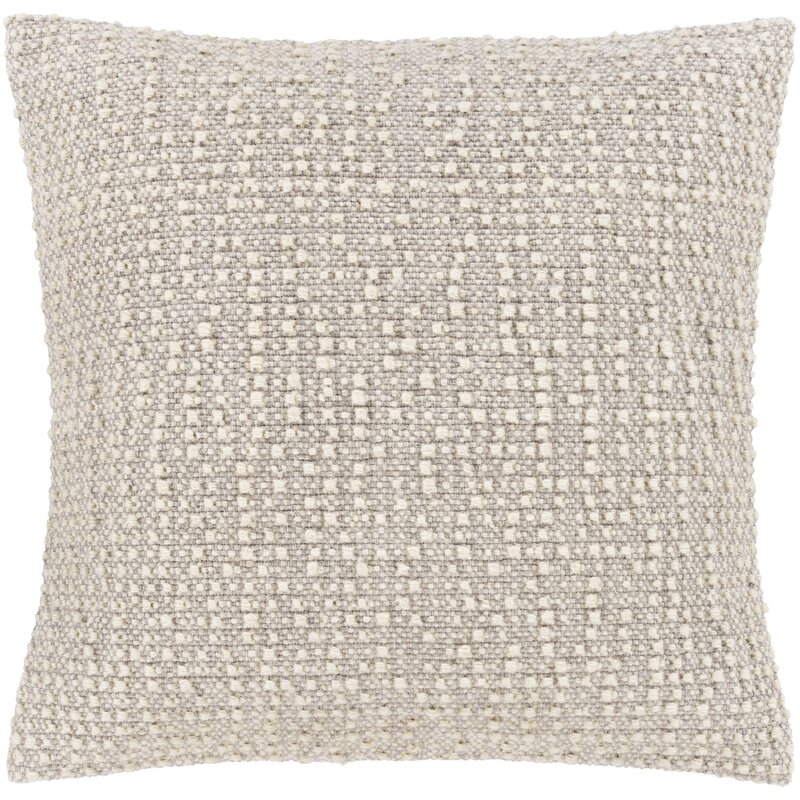 Stansel Textured Wool Throw Pillow in , No Fill - Image 0