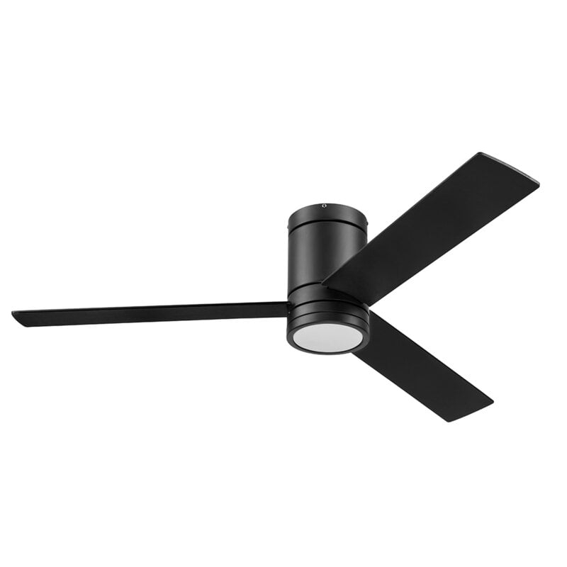 52'' Espy 3 - Blade LED Flush Mount Ceiling Fan with Remote Control and Light Kit Included - Image 0