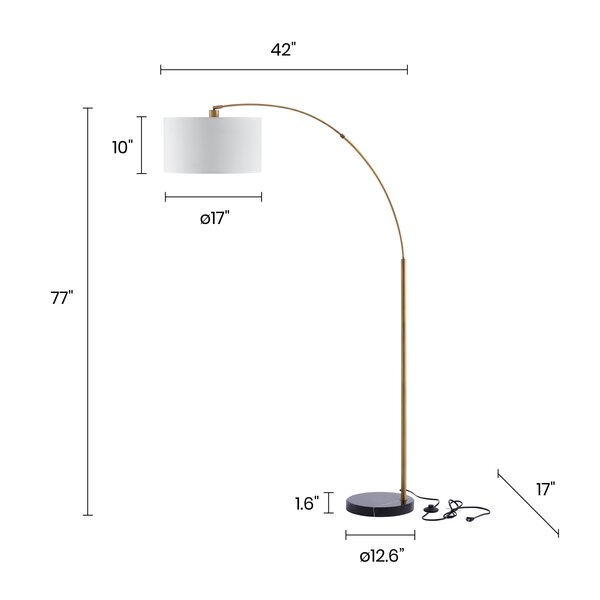 Debbye 77" Arched Floor Lamp, Gold - Image 4