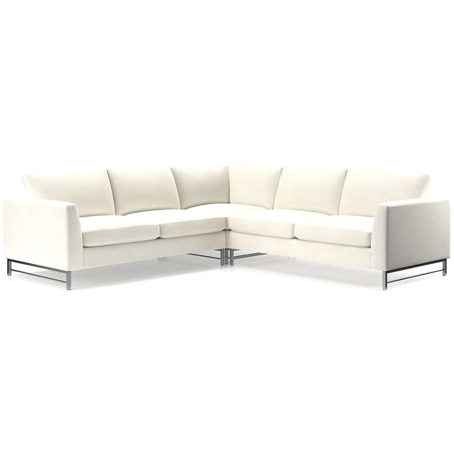 Tyson 3-Piece Right Corner Sectional with Stainless Steel Base - Vail "Snow" Family friendly Fabric - Image 0