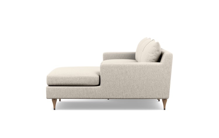 SLOAN Sectional Sofa with Right Chaise - Wheat Cross Weave/White Oak with Antique Cap - Image 4