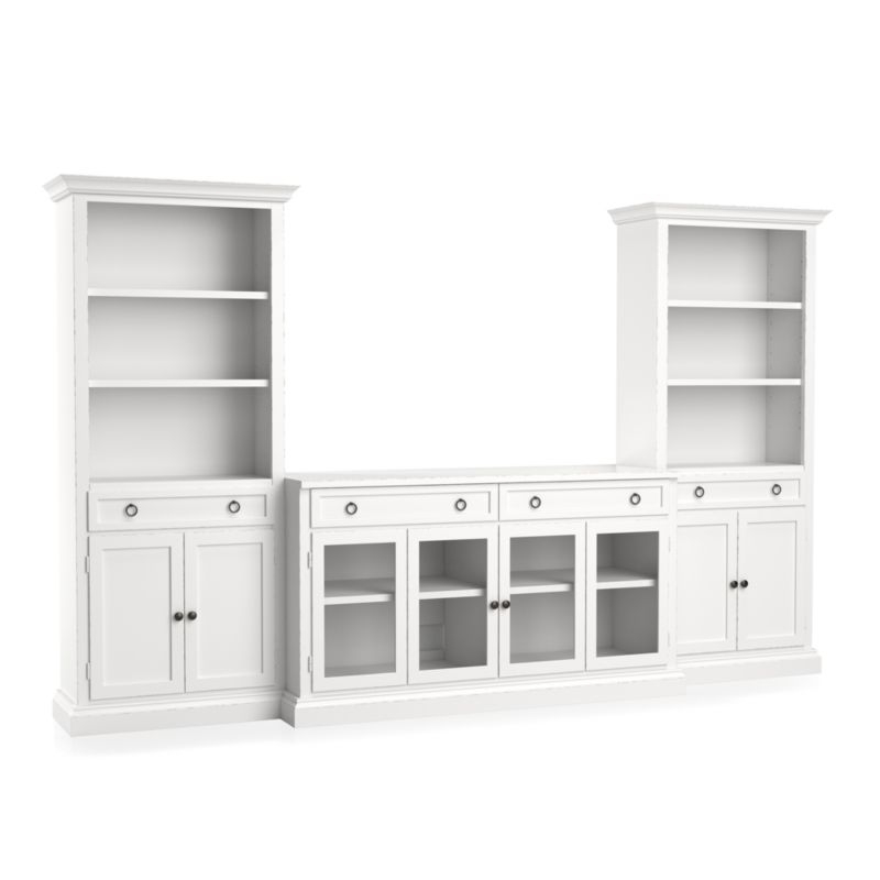 Cameo 3-Piece Modular White Glass Door Media Entertainment Center RESTOCK in mid August, 2025. - Image 2
