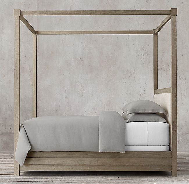 Stacked Canopy Bed - Cerused Brown Oak - Image 2