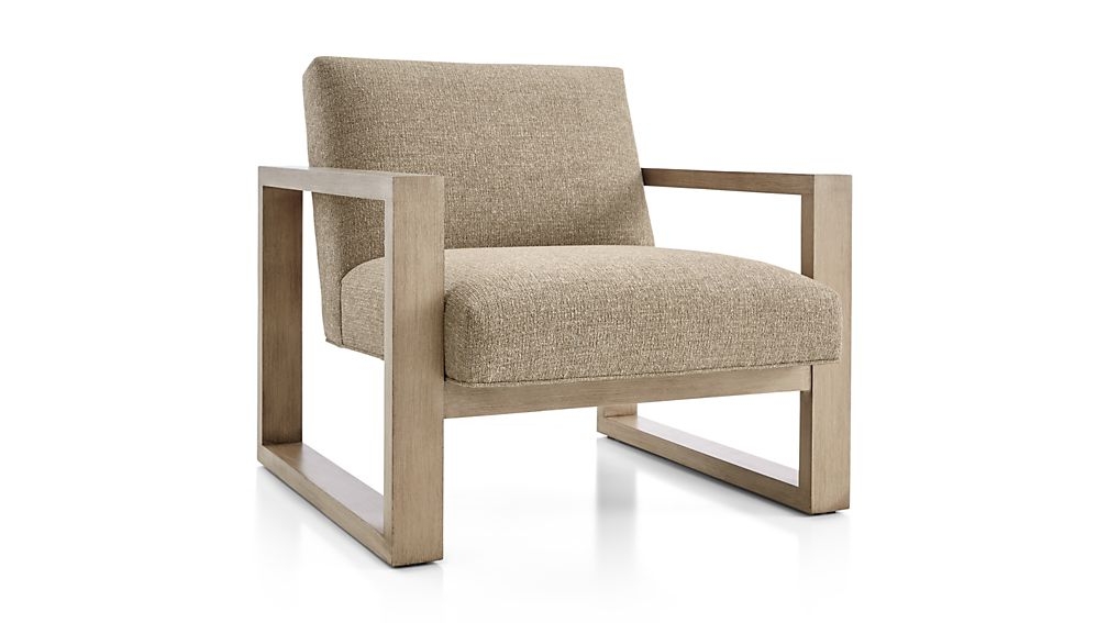 Dante Chair - Evere Hopsack fabric, Shale leg - Image 0