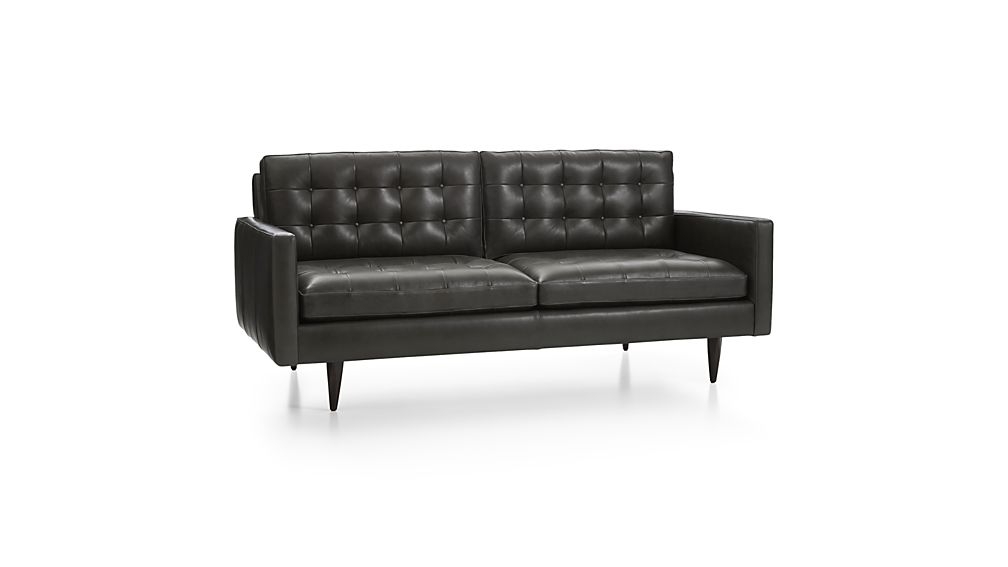 Petrie Leather Midcentury Apartment Sofa - Image 2
