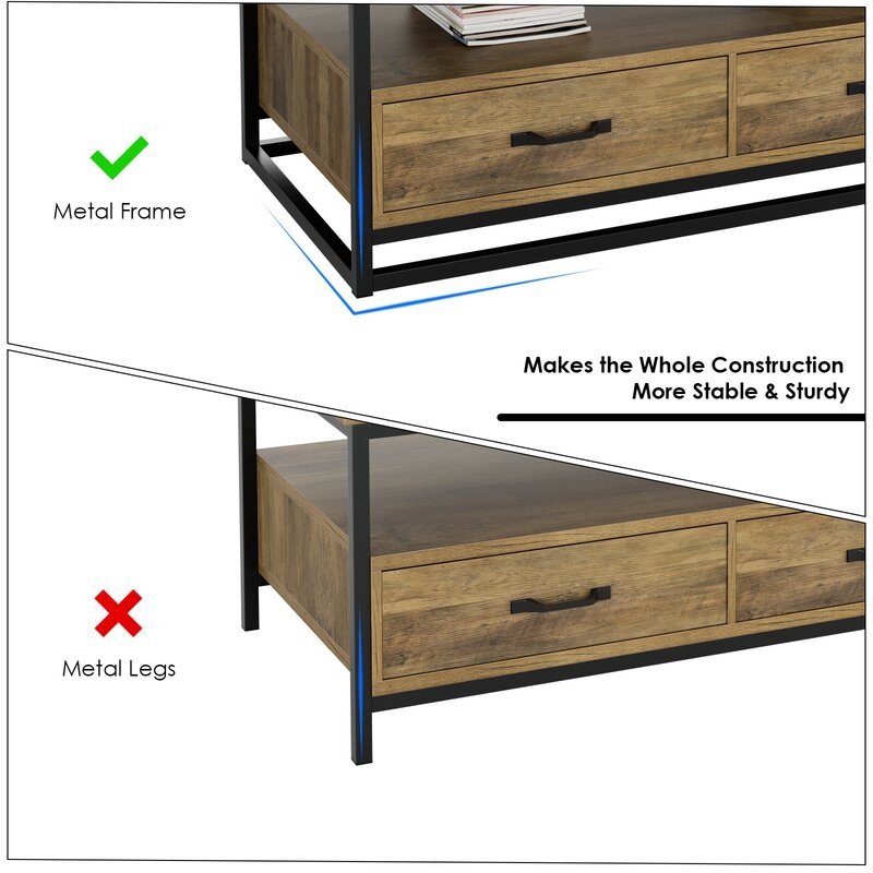 Southside Frame Single Coffee Table with Storage - Image 2