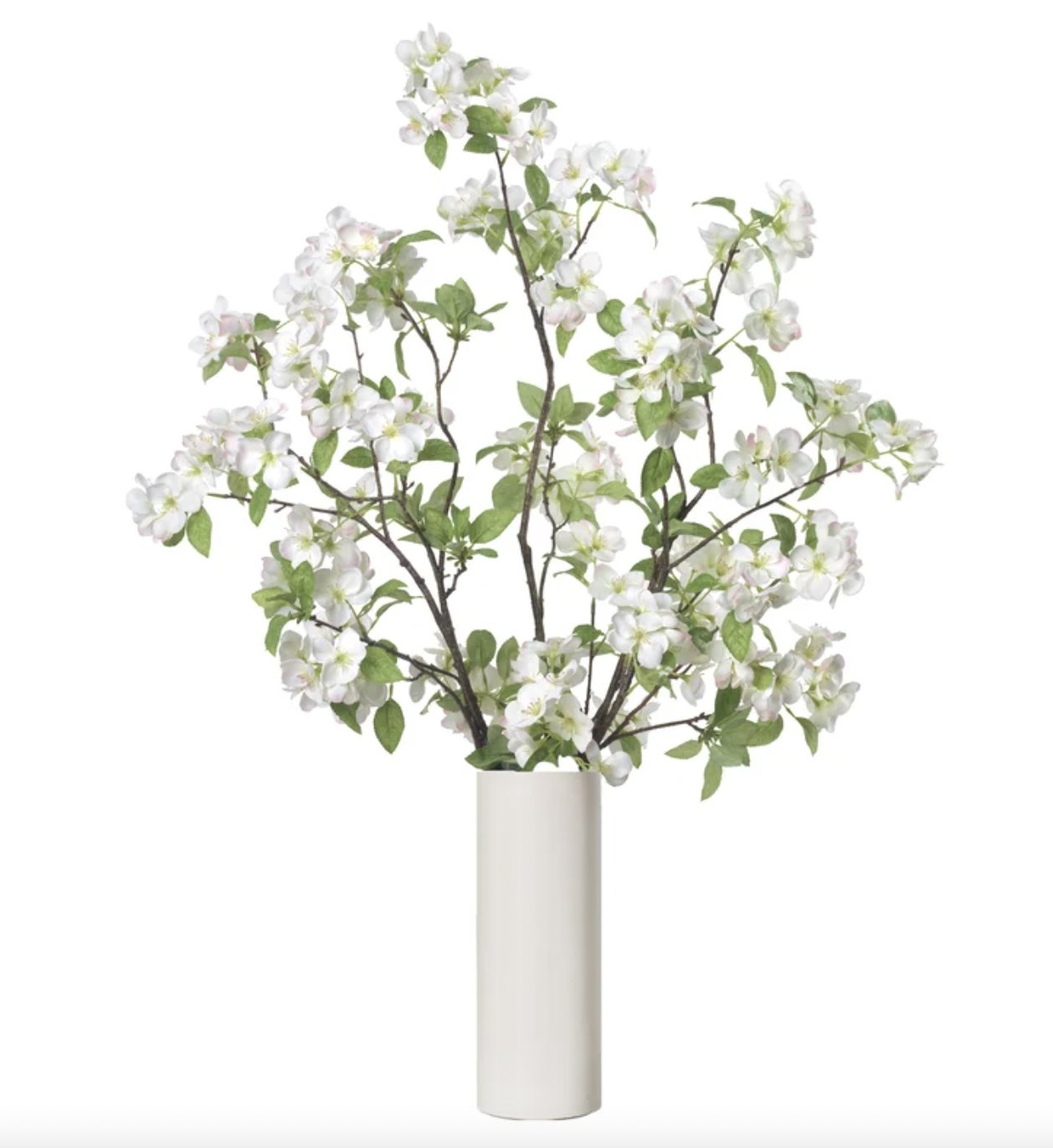 Diane James Home Apple Blossoms In White Ceramic Vase - Image 0
