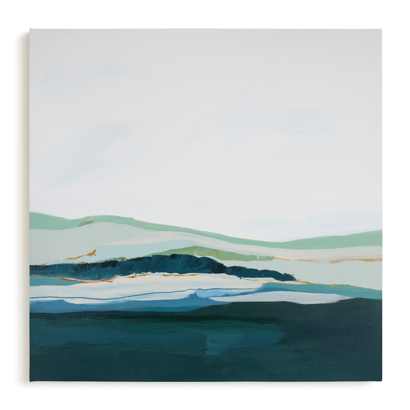 Pacific Seascape, 30x30, mint green_ canvas - Image 0