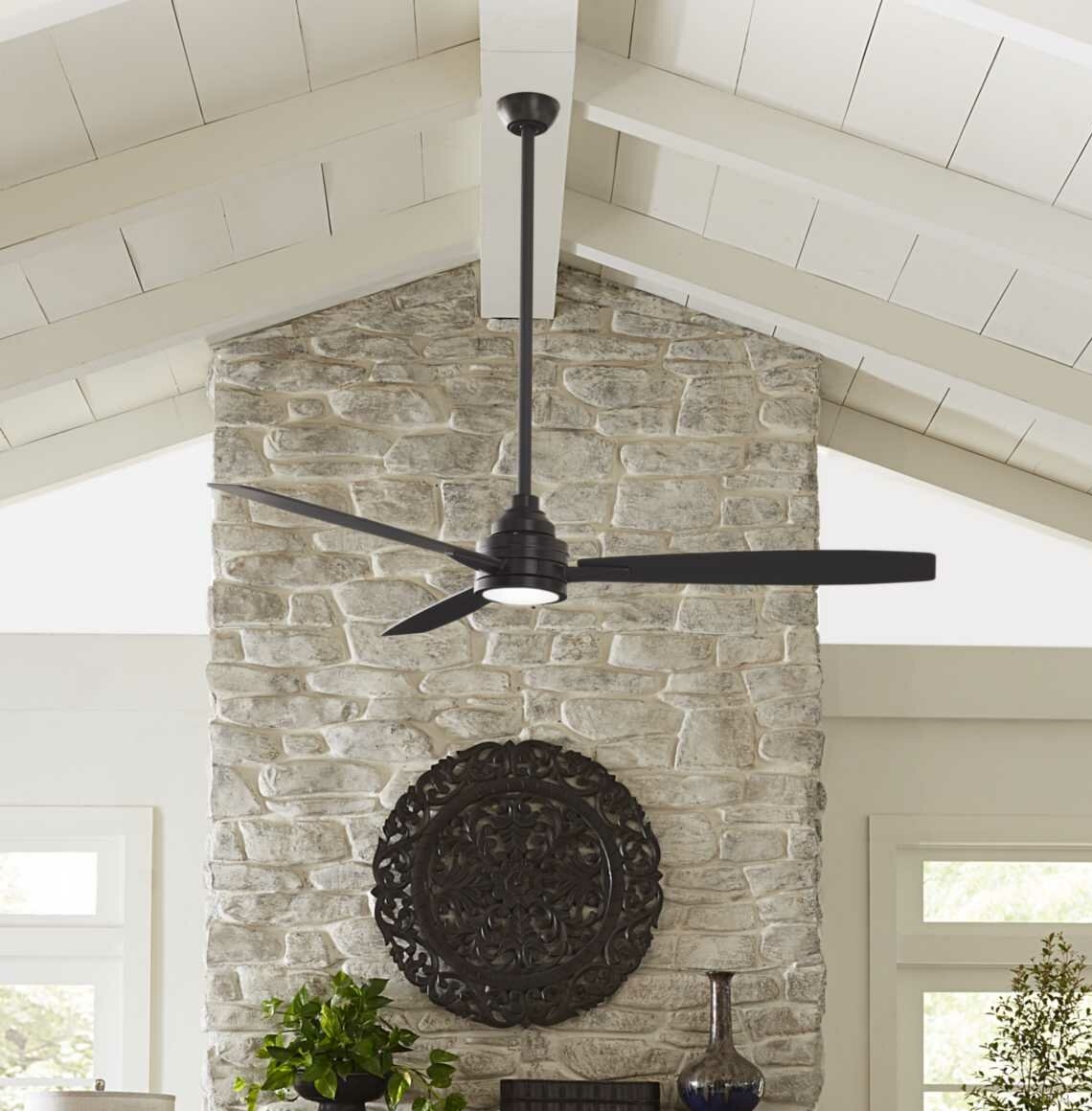 60" Brumfield 3 - Blade Standard Ceiling Fan with Remote Control and Light Kit Included - Image 0