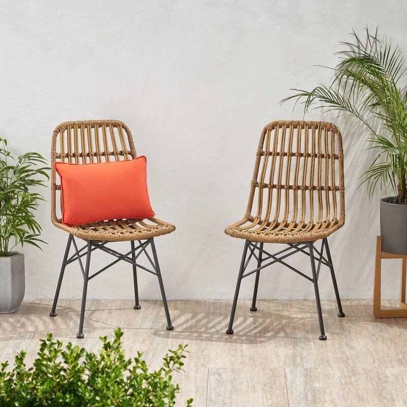 Enloe Wicker Patio Dining Chair (Set of 2) - Image 0